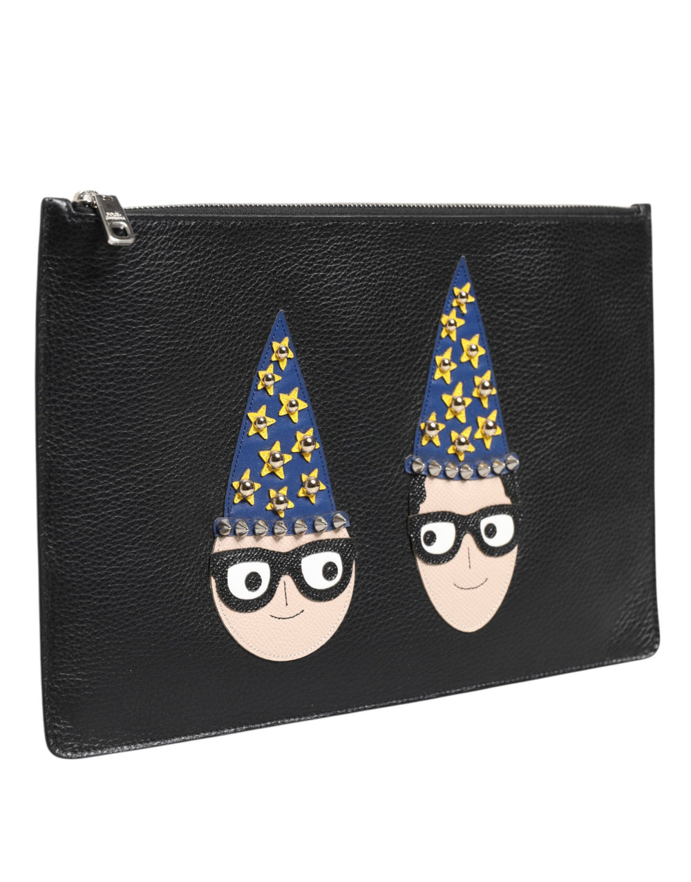 Dolce & Gabbana Leather Clutch Pouch Bag in Black