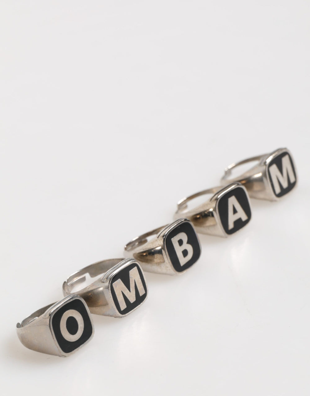 Dolce & Gabbana Silver-Tone Brass Letter Ring Set in Silver