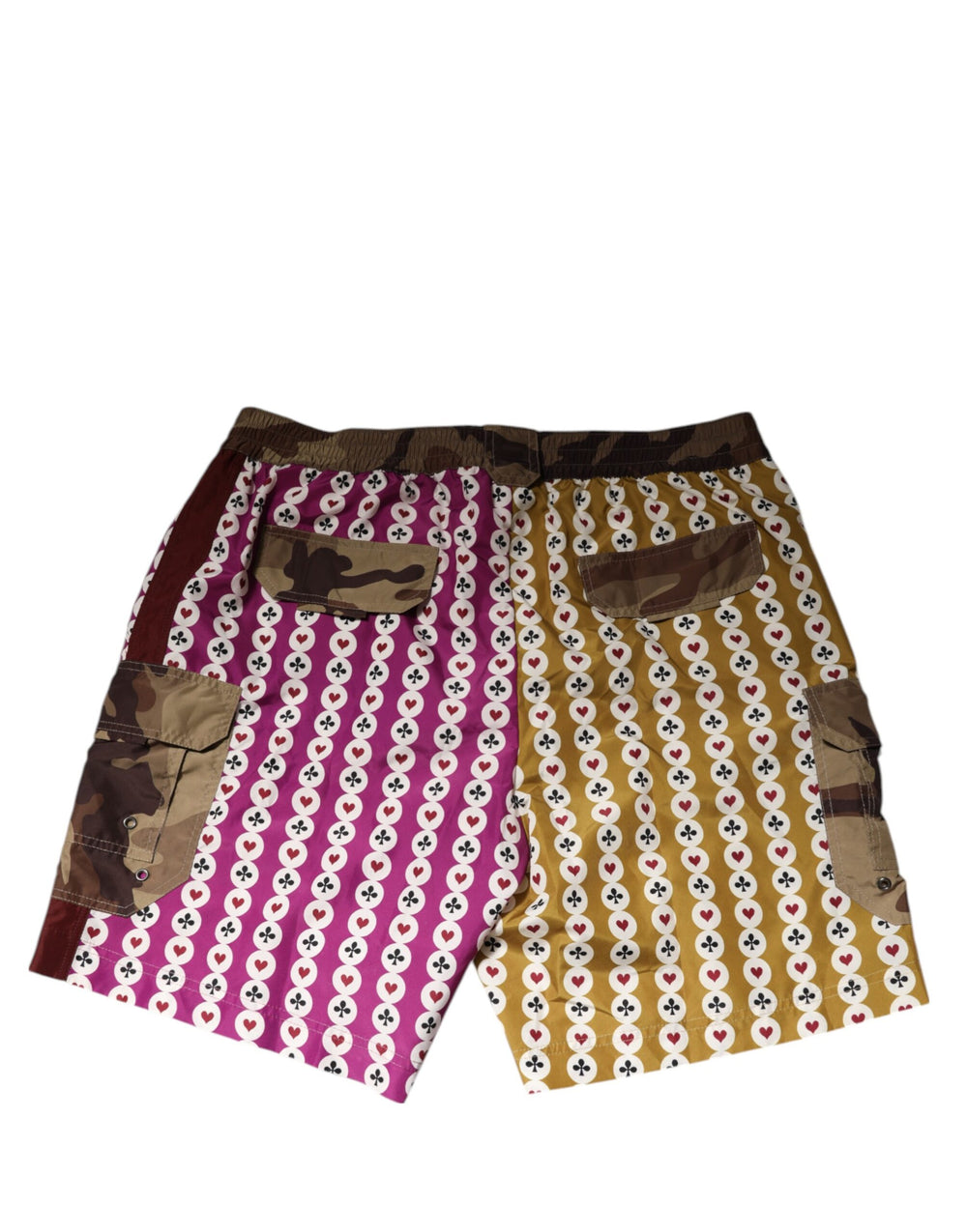Dolce & Gabbana Multicolor Playing Card Camouflage Swim Shorts