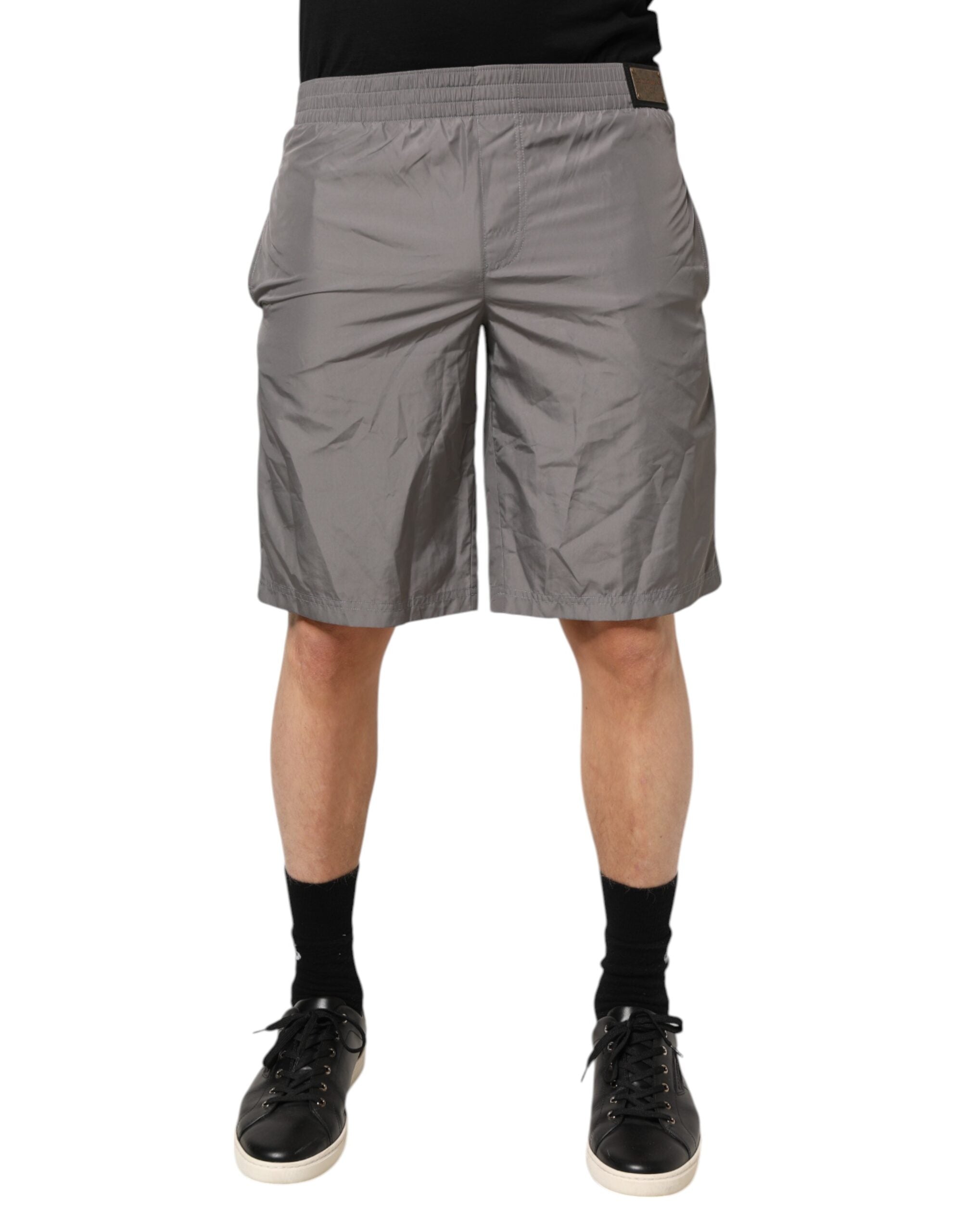 Dolce & Gabbana Shorts Κολύμβησης από 100% Νάιλον σε Ανοιχτό Γκρι