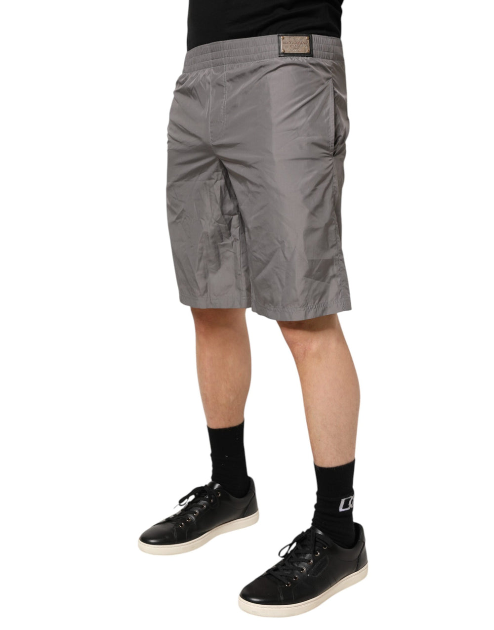 Dolce & Gabbana Nylon Swim Shorts in Light Gray