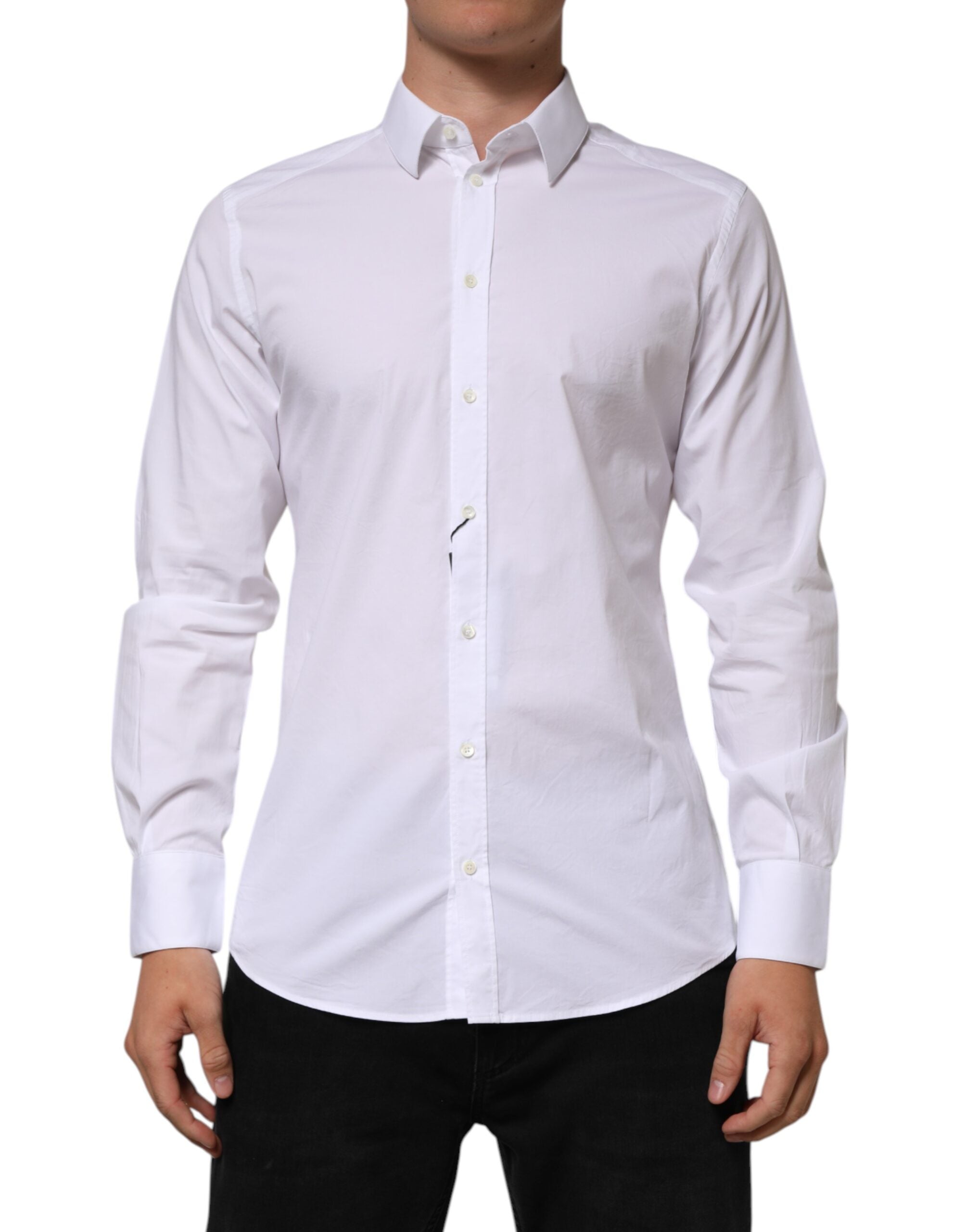 White Cotton GOLD Long Sleeves Formal Men Shirt mens luxury fashion - Mens Edit