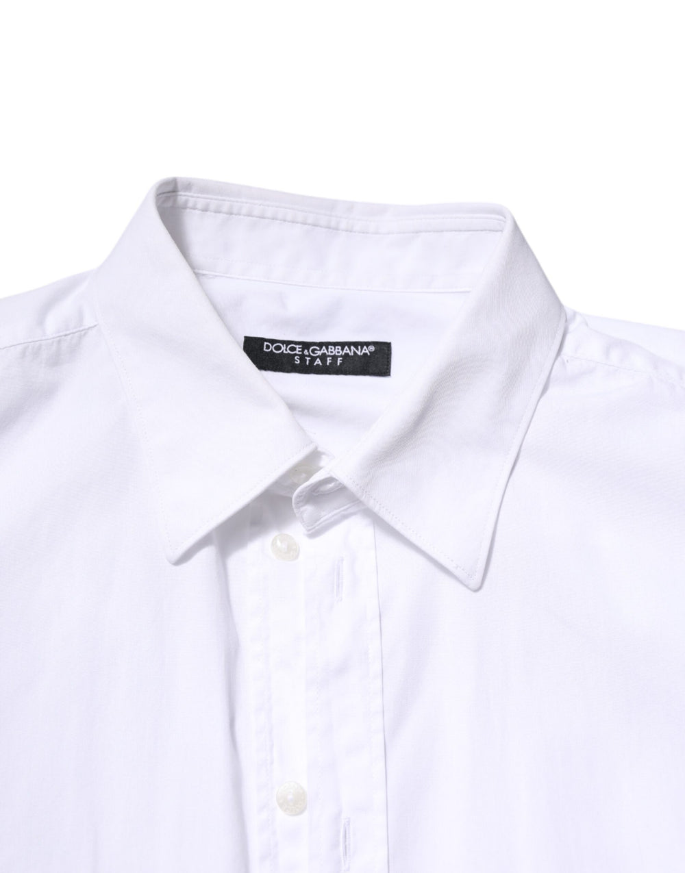 Dolce & Gabbana 100% Cotton Long-Sleeve Shirt in White