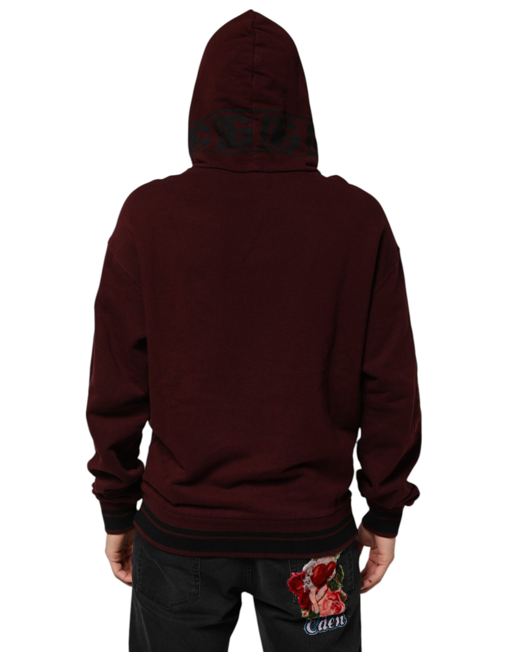 Dolce & Gabbana 100% Cotton Hoodie in Burgundy