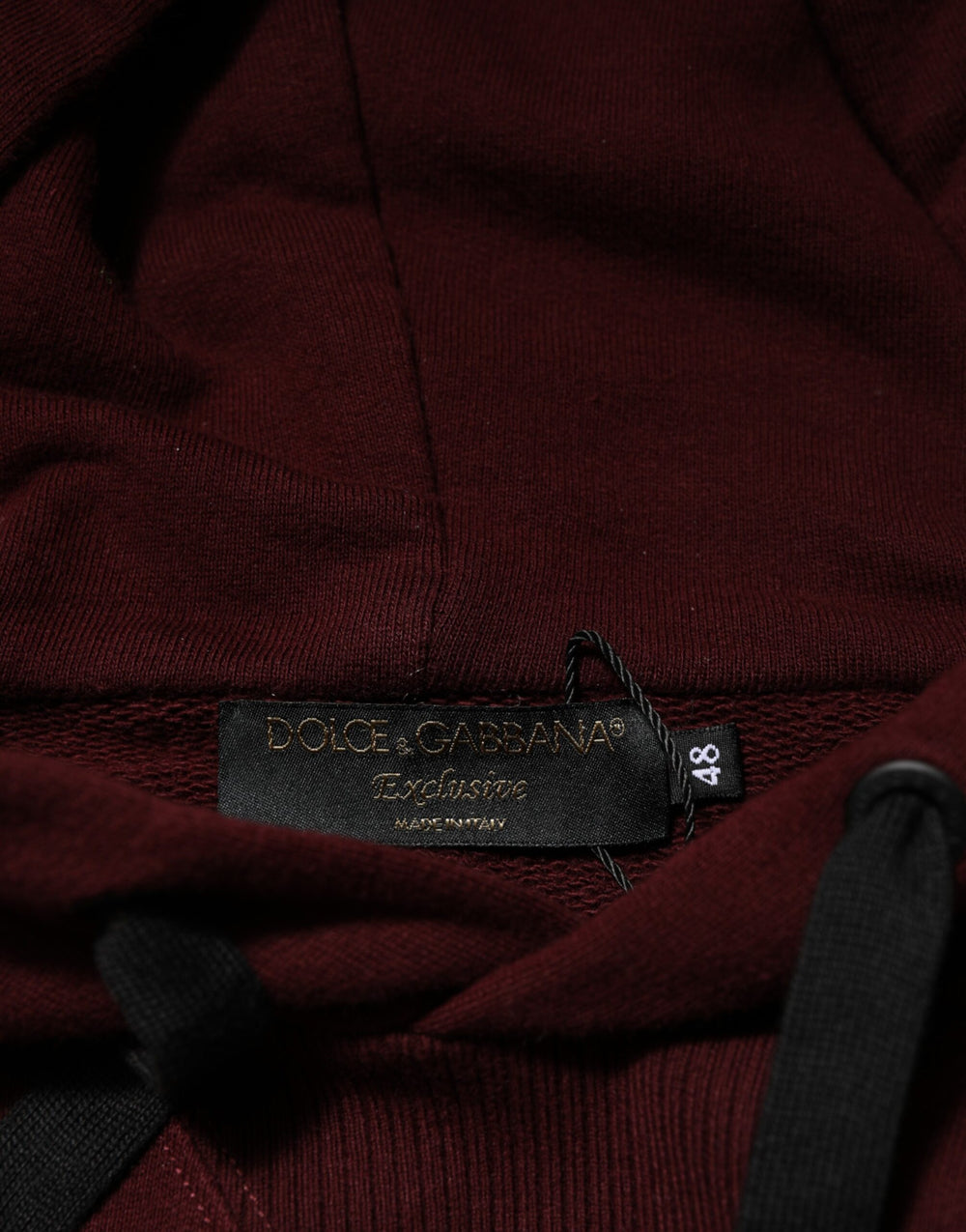 Dolce & Gabbana 100% Cotton Hoodie in Burgundy