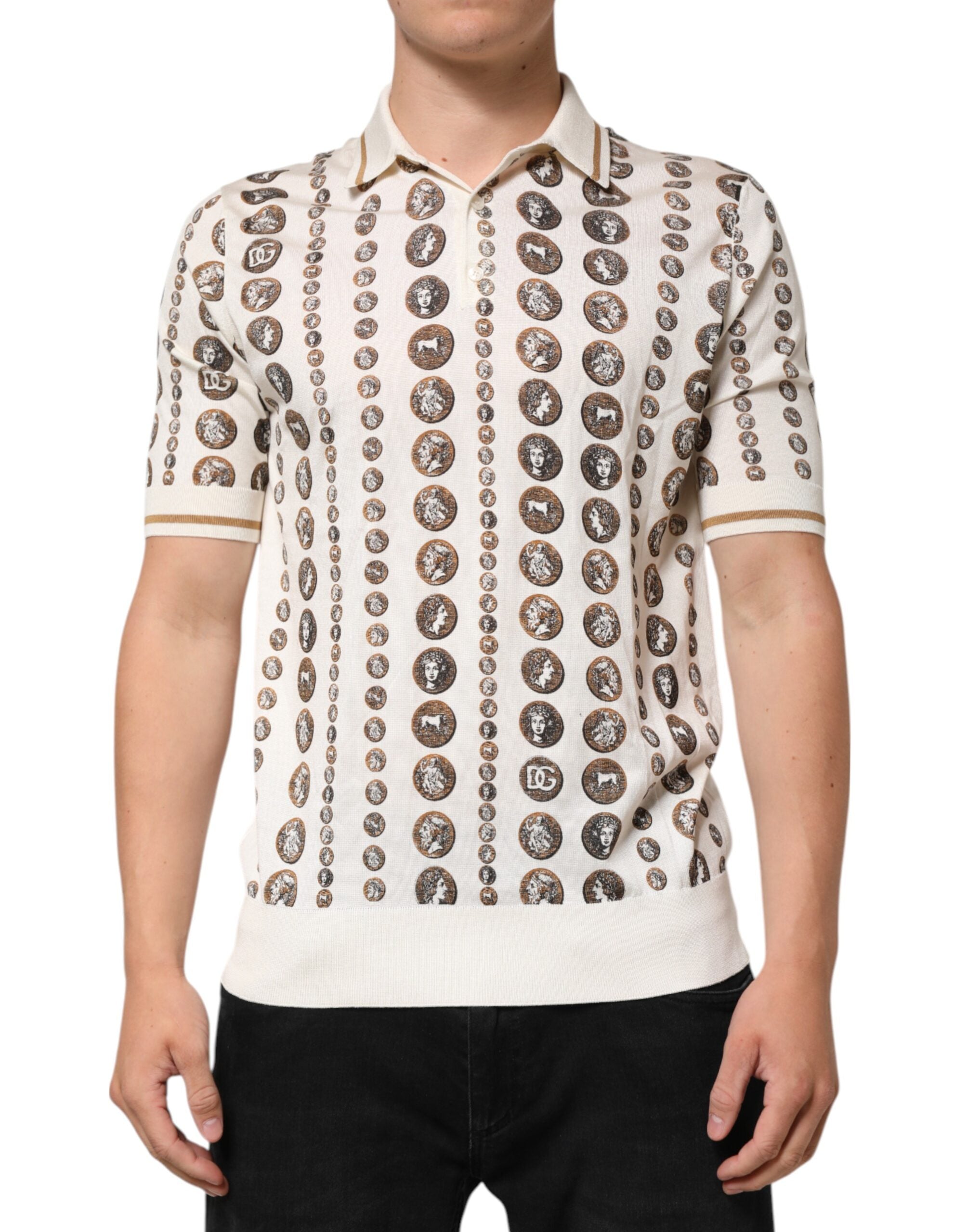 Dolce & Gabbana Polo από 100% μετάξι σε Ιβουάρ