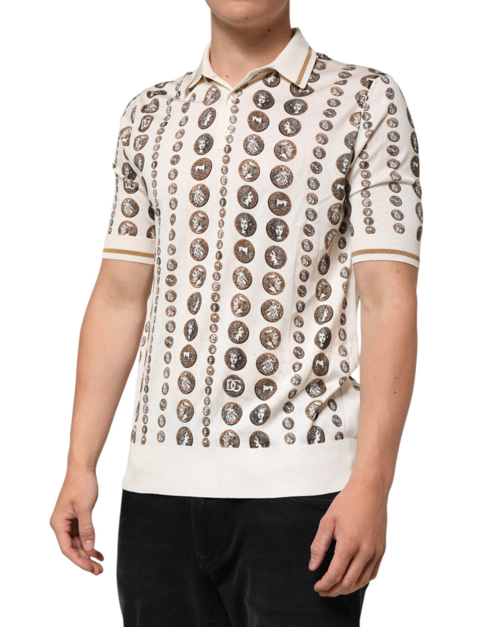 Dolce & Gabbana Polo από 100% μετάξι σε Ιβουάρ