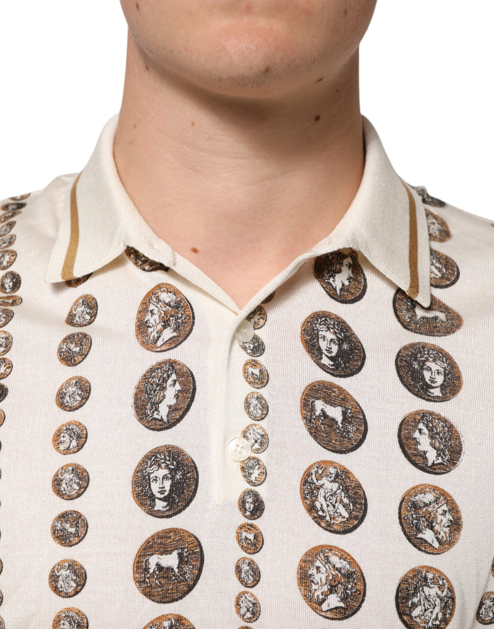 Dolce & Gabbana Polo από 100% μετάξι σε Ιβουάρ