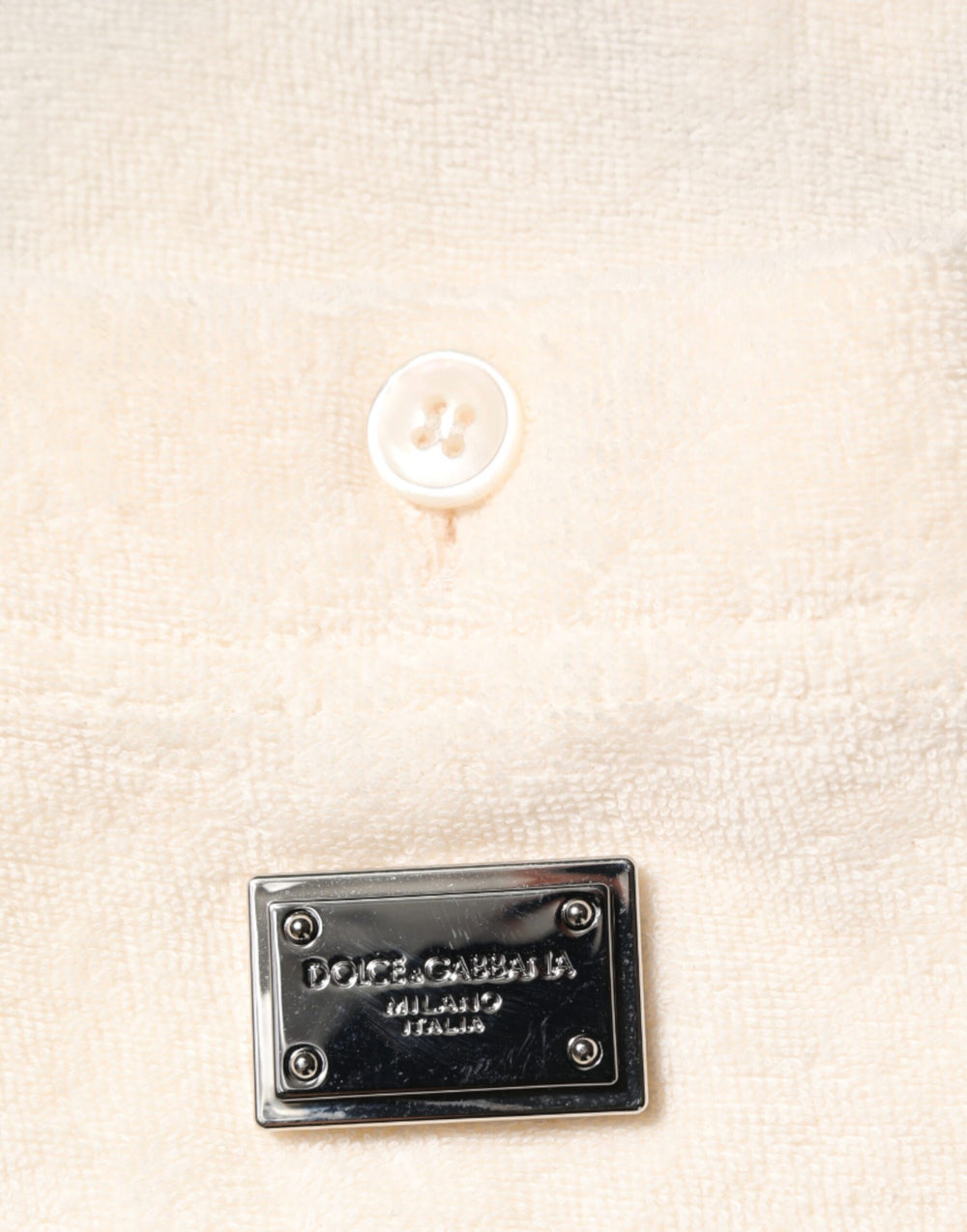 Dolce & Gabbana Cotton Terry Polo Shirt in Ivory