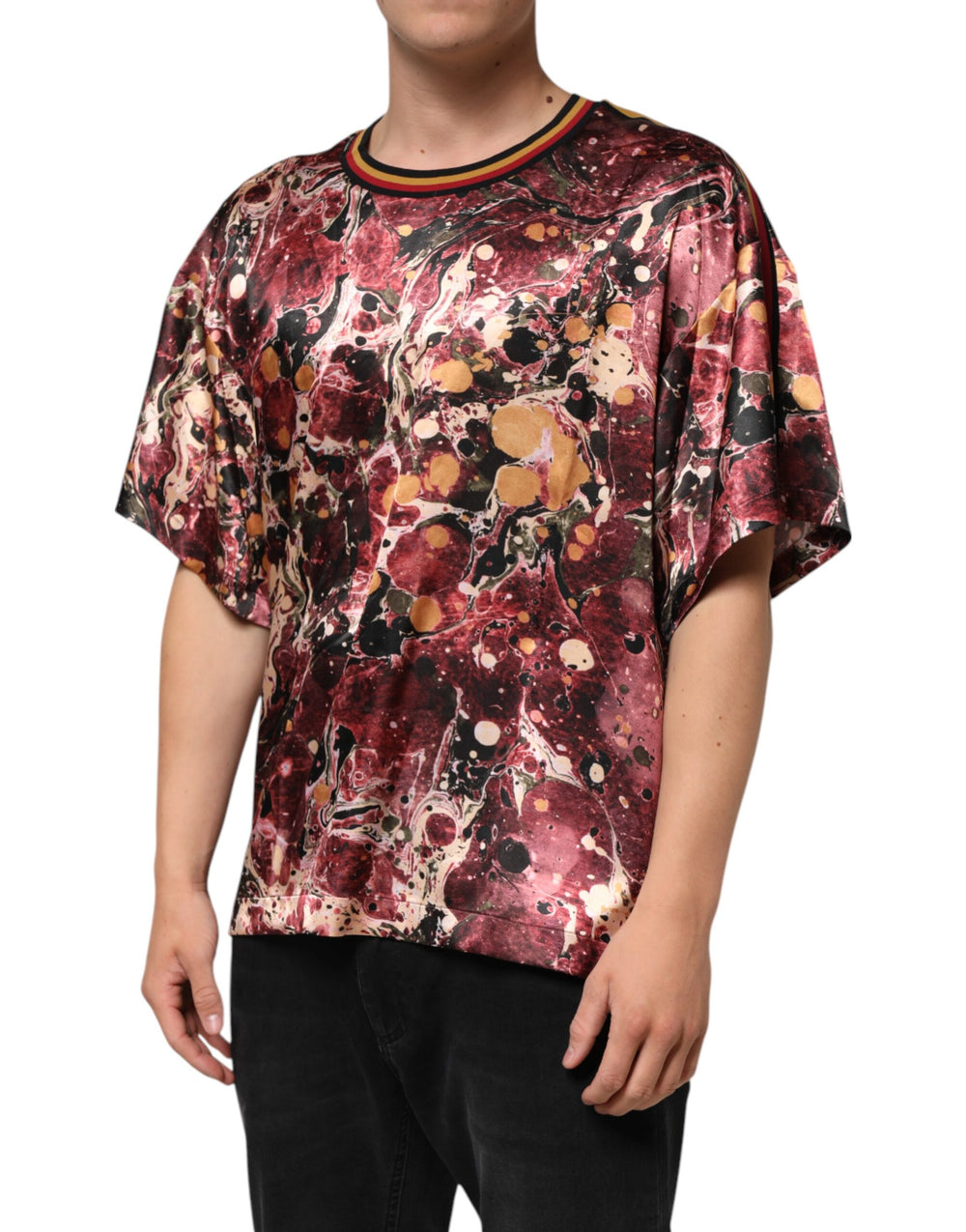 Dolce & Gabbana Marble Print Oversized T-shirt in Multicolor