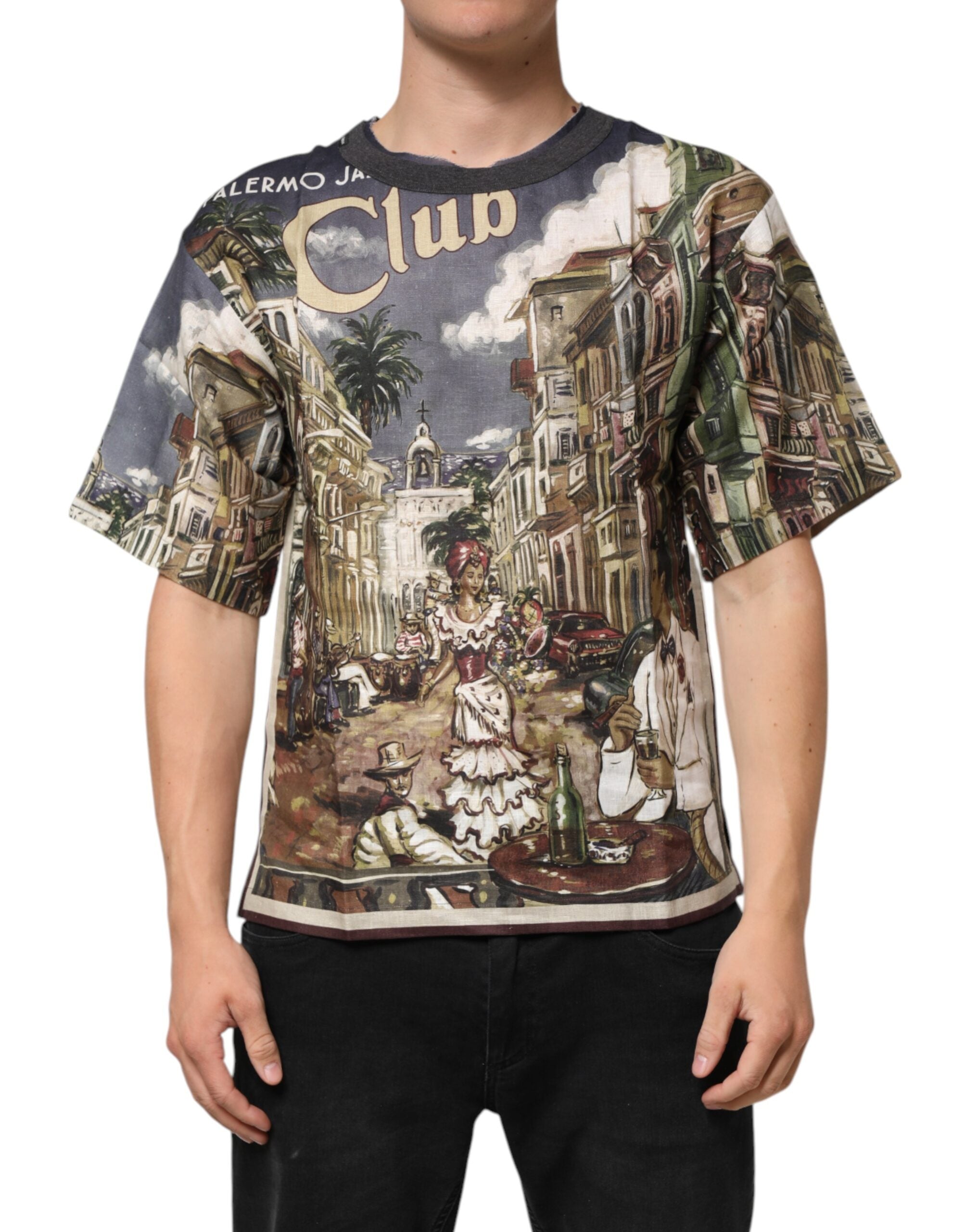 Dolce & Gabbana T-shirt από 100% λινό σε Πολύχρωμο
