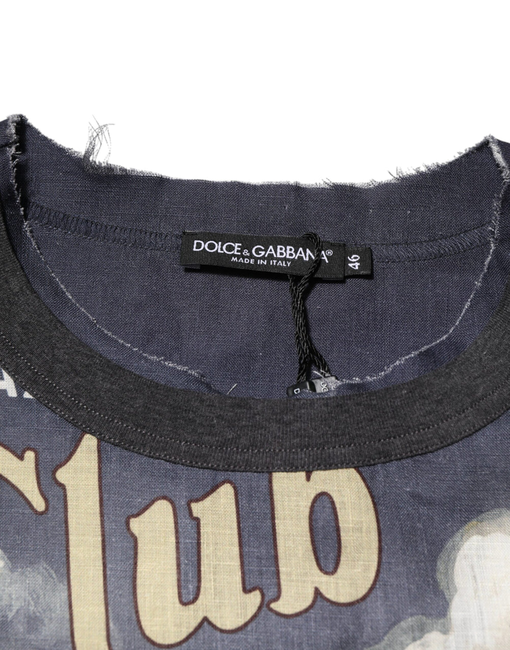 Dolce & Gabbana 100% Linen Crew Neck T-shirt in Multicolor