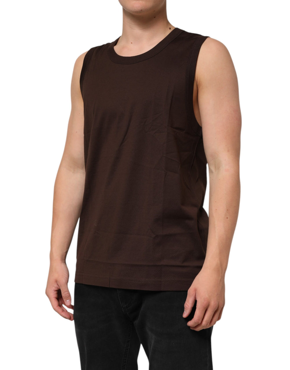 Dolce & Gabbana 100% Cotton Tank Top in Brown