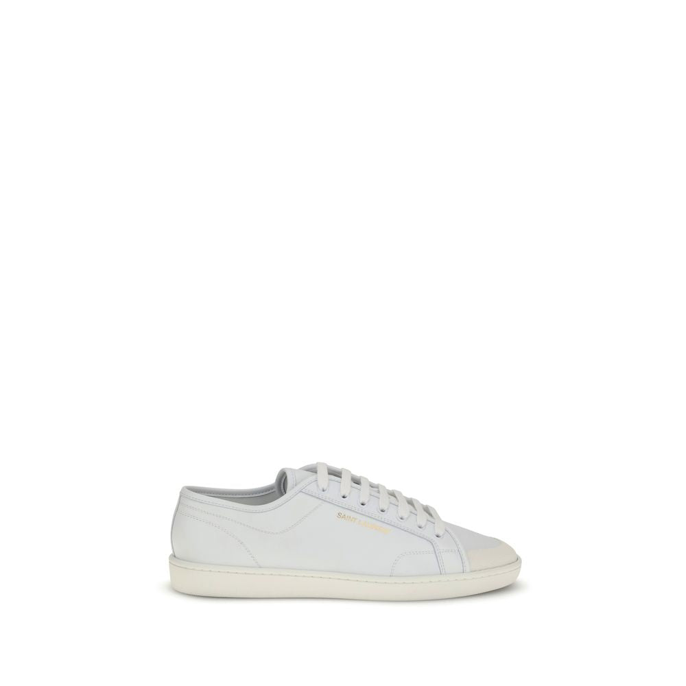 Saint Laurent Calf Leather Low-Top Sneakers in White