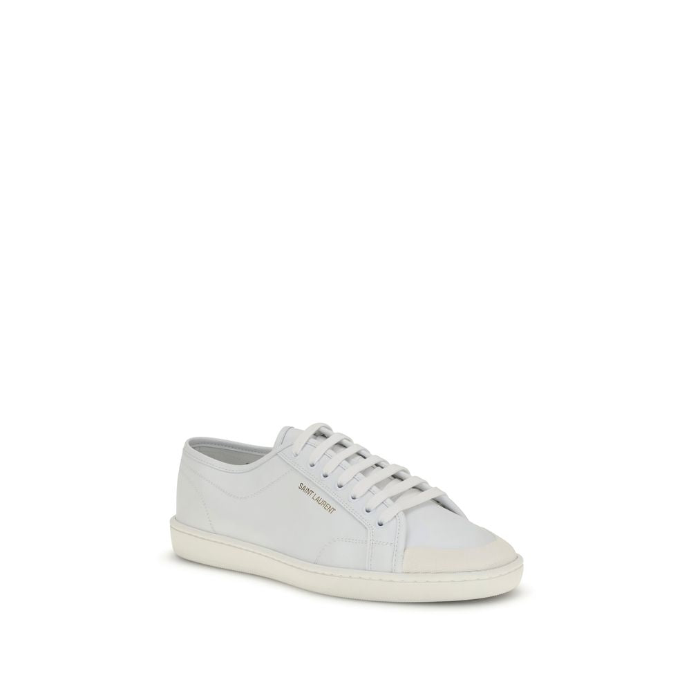 Saint Laurent Calf Leather Low-Top Sneakers in White