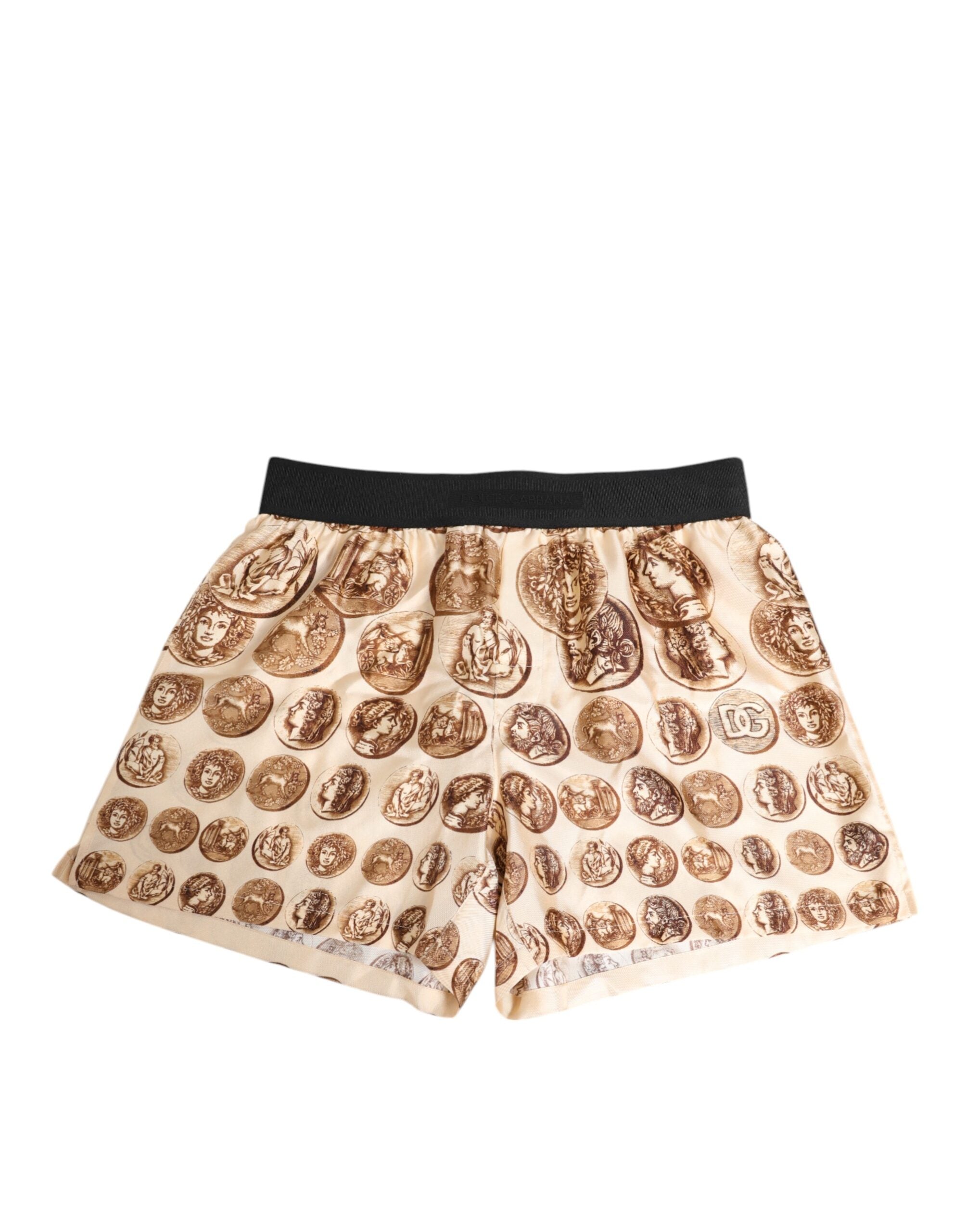 Dolce & Gabbana Shorts κολύμβησης από 100% μετάξι σε Μπεζ