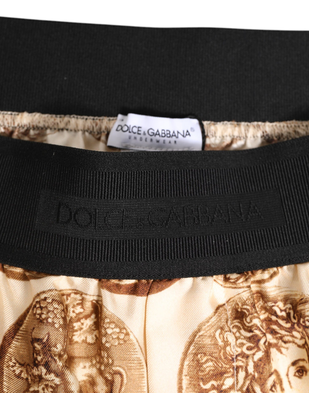 Dolce & Gabbana 100% Silk Swim Shorts in Beige