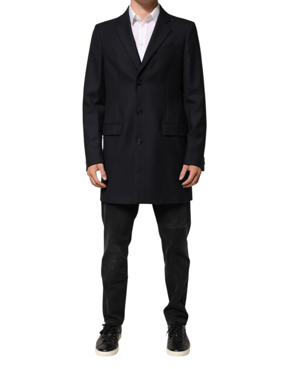 Dark Blue Wool Men Jacket Coat Blazer Suit mens luxury fashion - Mens Edit