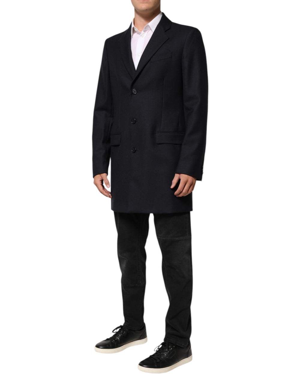 Dolce & Gabbana Virgin Wool Blazer in Dark Blue