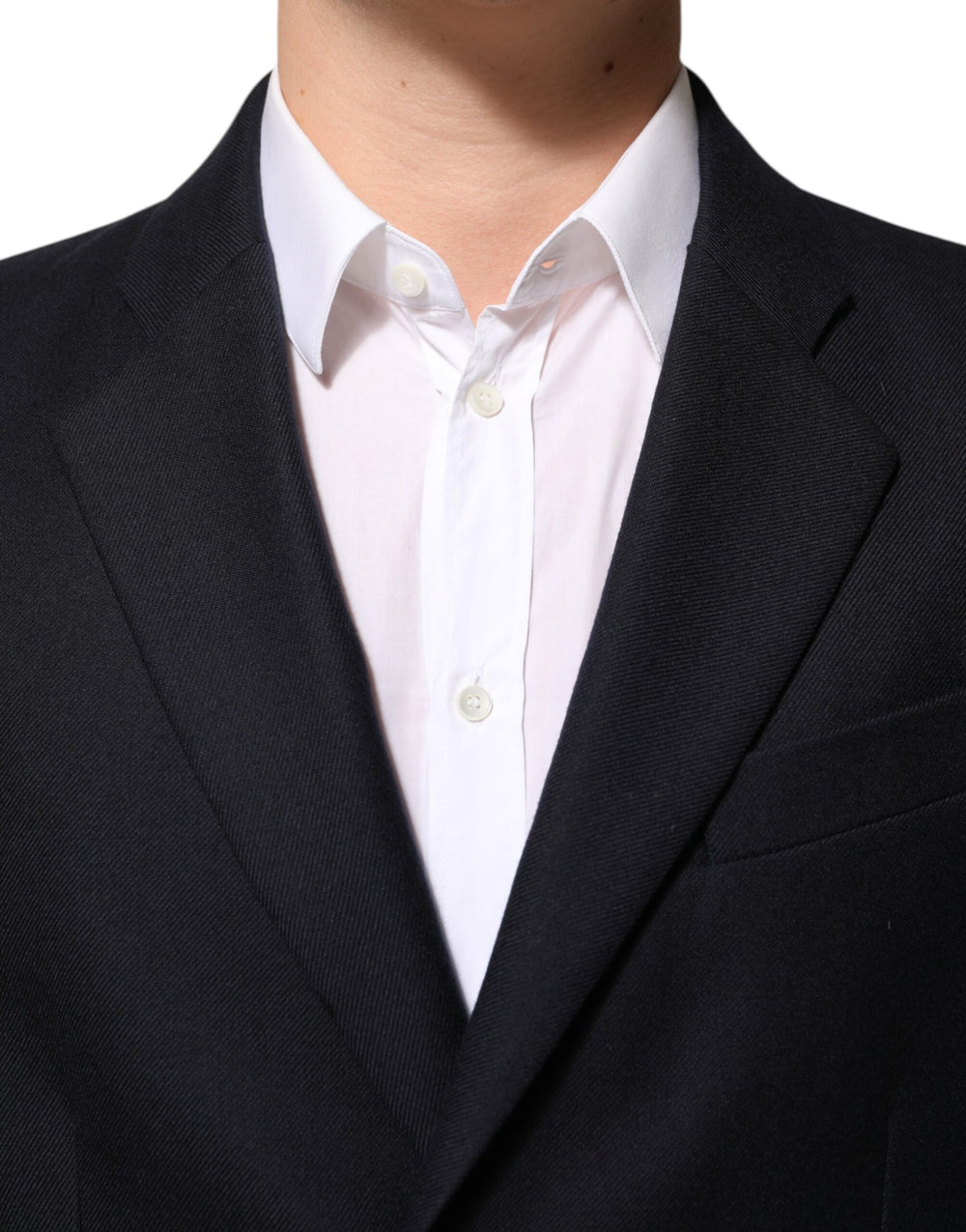 Dolce & Gabbana Virgin Wool Blazer in Dark Blue