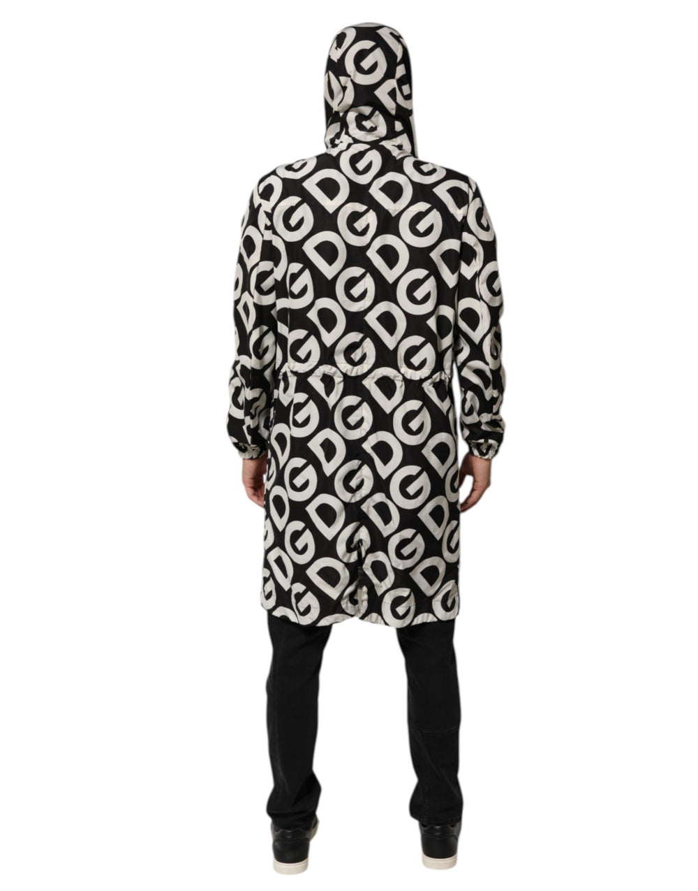 Dolce & Gabbana 100% Polyester Hooded Jacket in Black and White