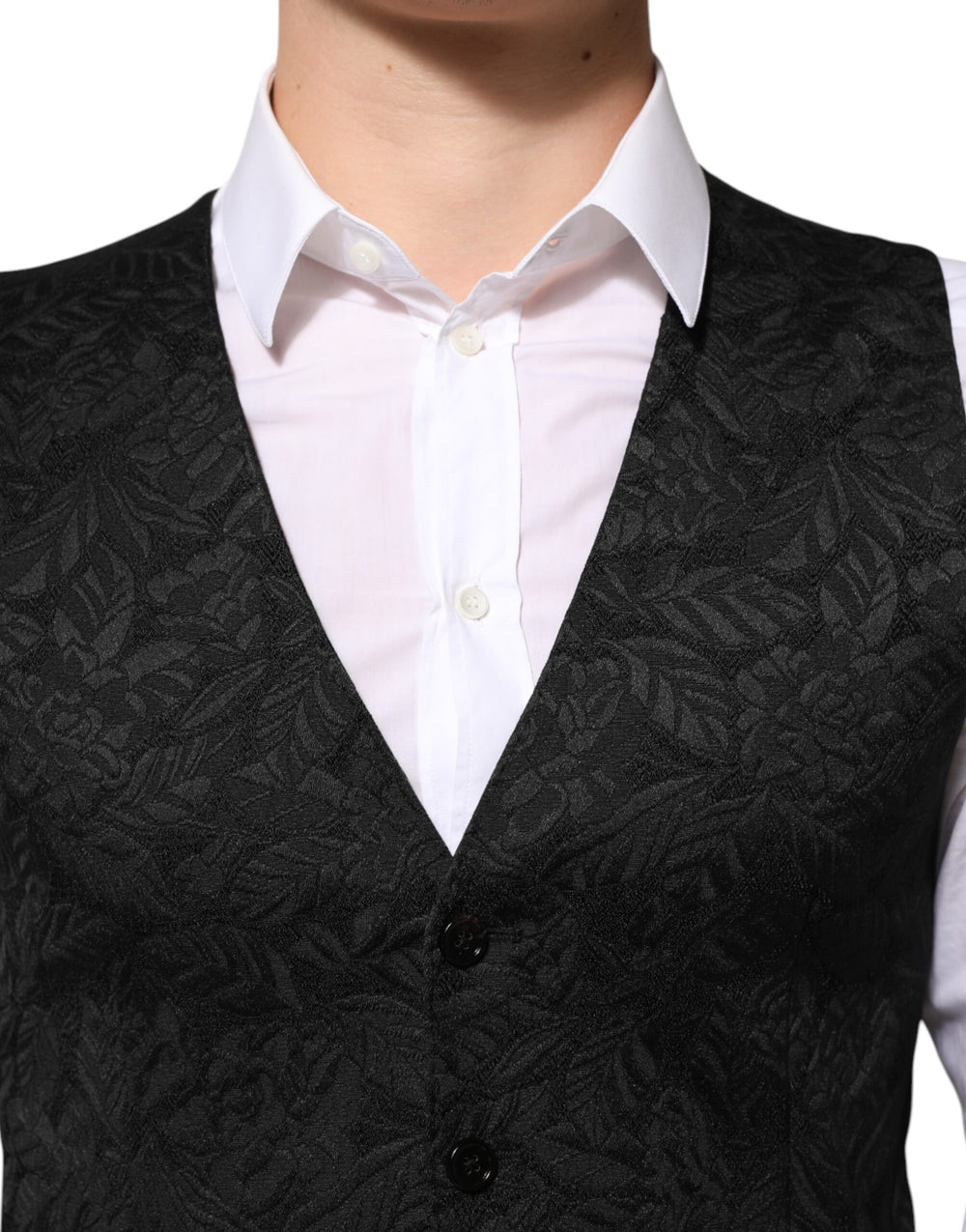 Dolce & Gabbana Three-Piece Brocade Jacquard Suit in Black