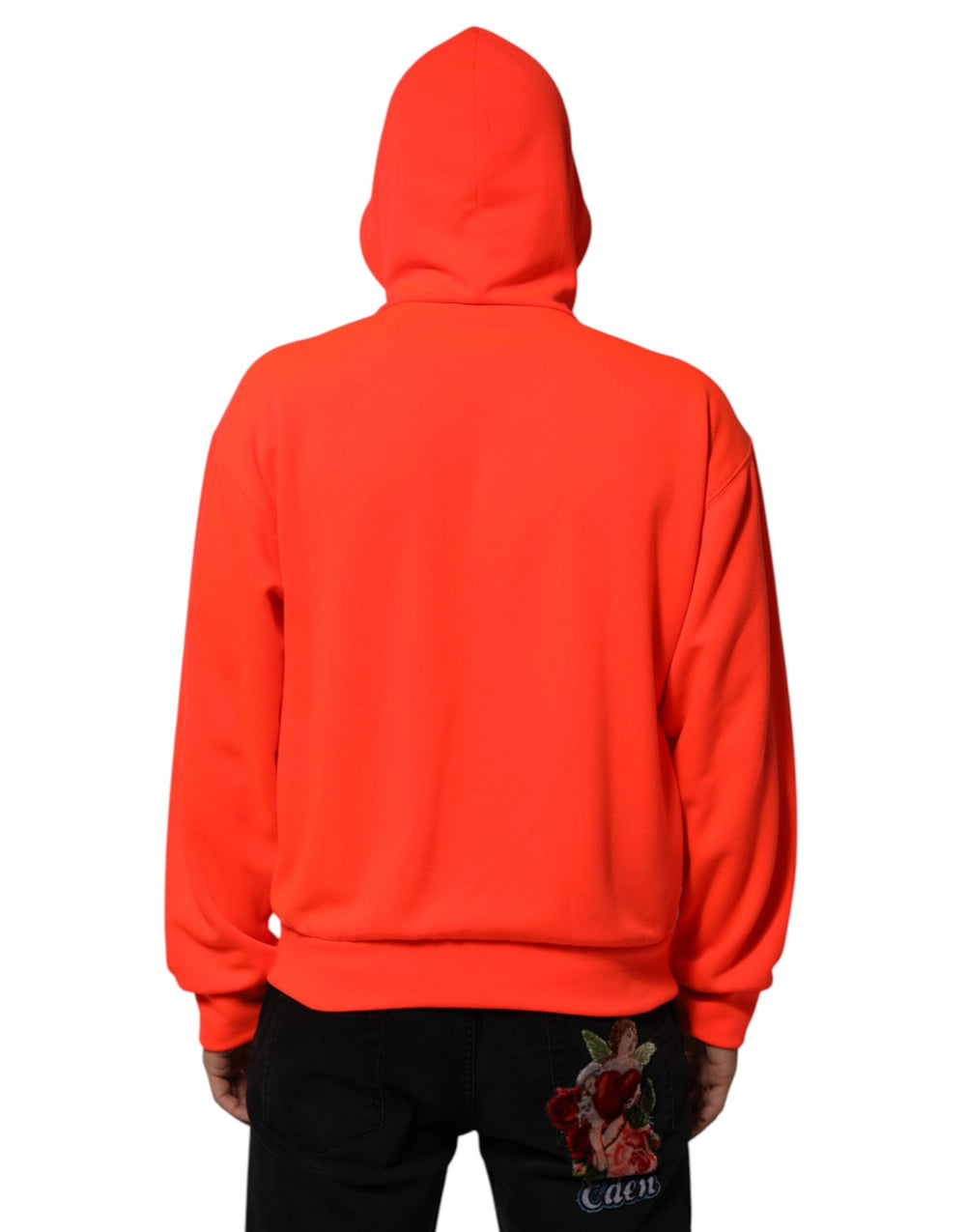 Dolce & Gabbana Polyester Hoodie in Fluorescent Red