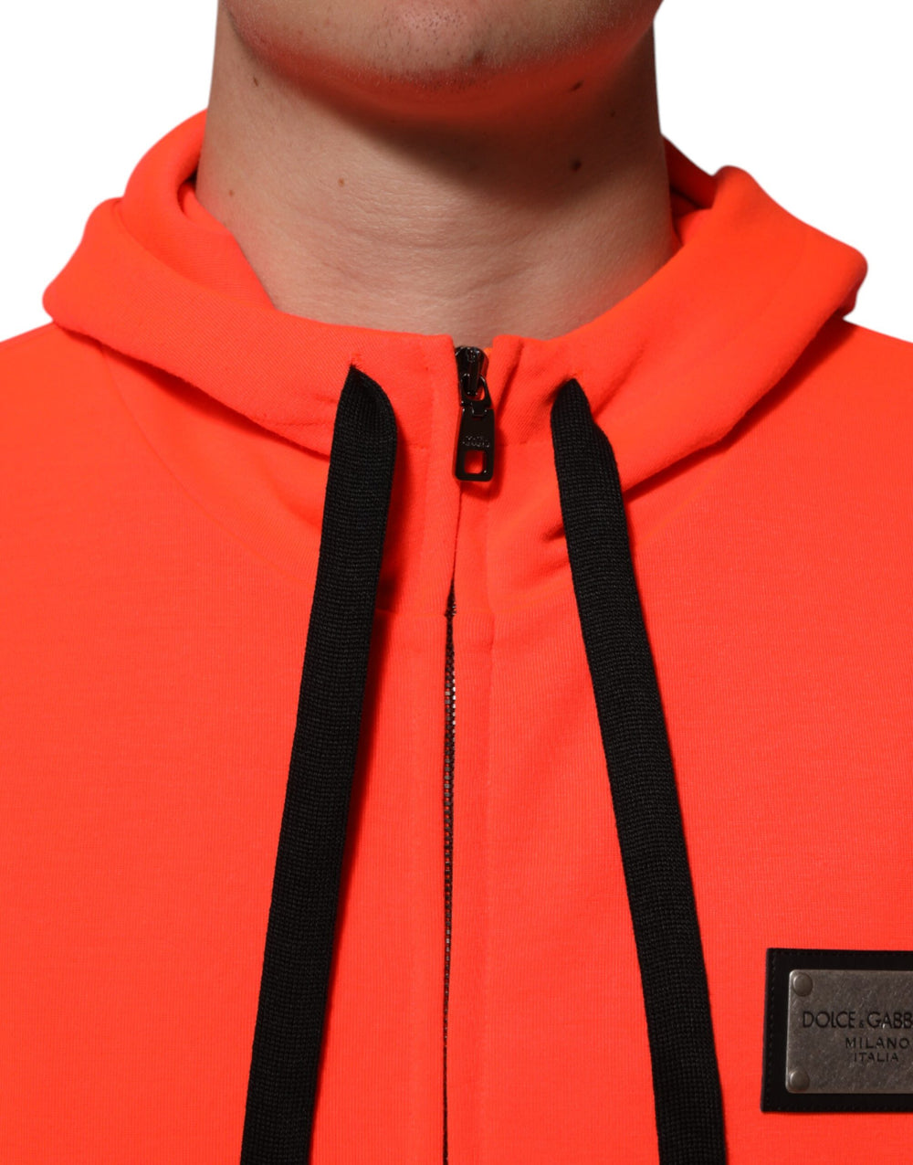 Dolce & Gabbana Polyester Hoodie in Fluorescent Red