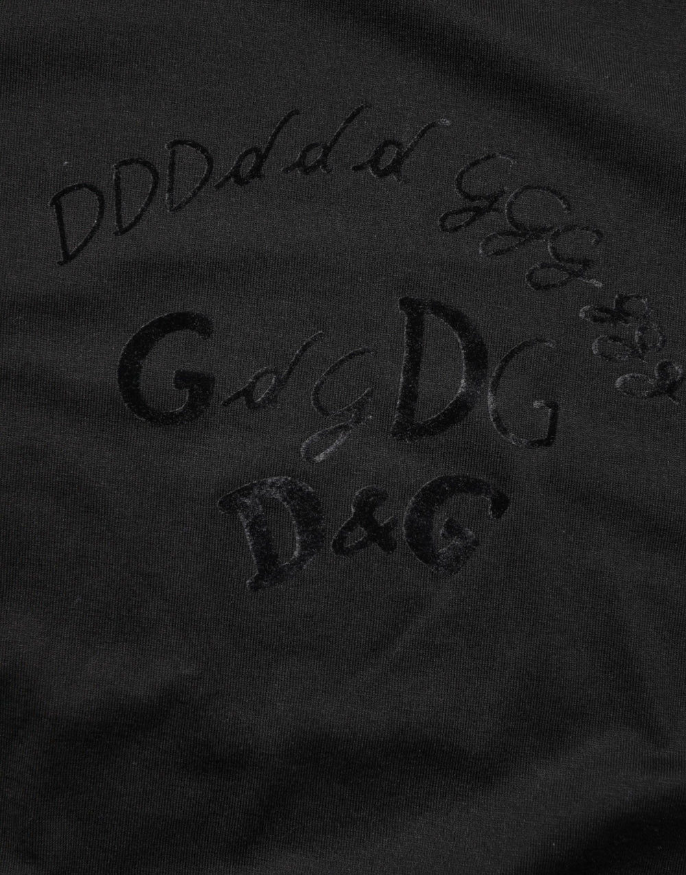 Dolce & Gabbana Cotton Velvet-Print T-Shirt in Black