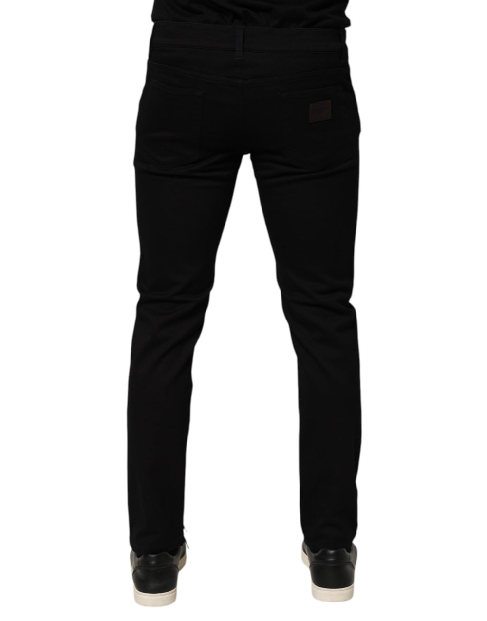 Dolce & Gabbana Cotton Blend Skinny Trousers in Black
