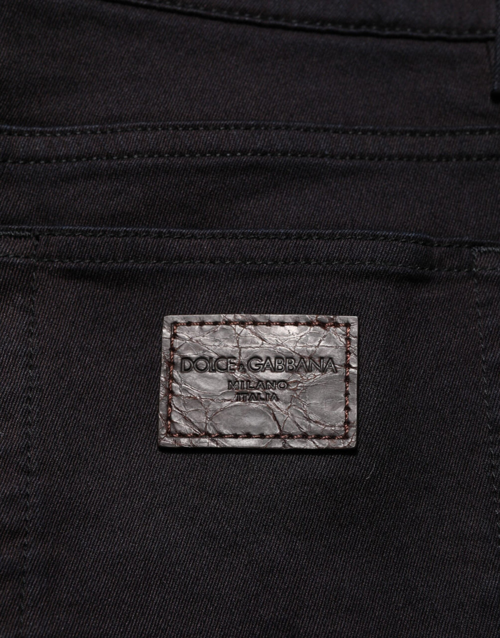 Dolce & Gabbana Cotton Blend Skinny Trousers in Black