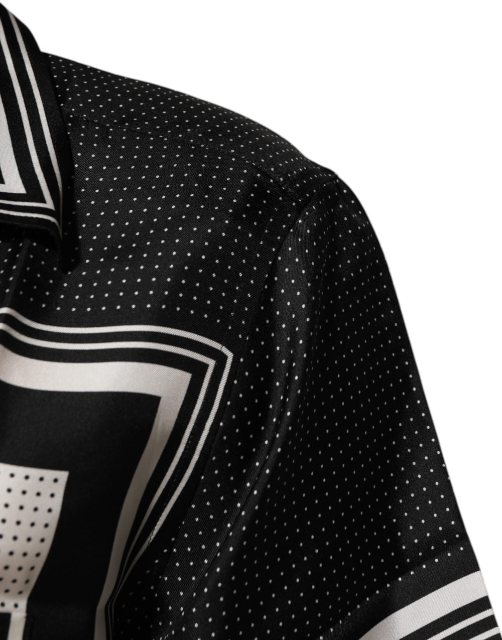 Dolce & Gabbana Silk Polo Shirt in Black and White