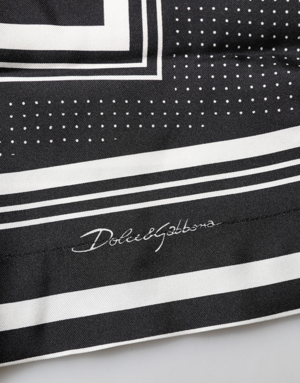 Dolce & Gabbana Silk Polo Shirt in Black and White