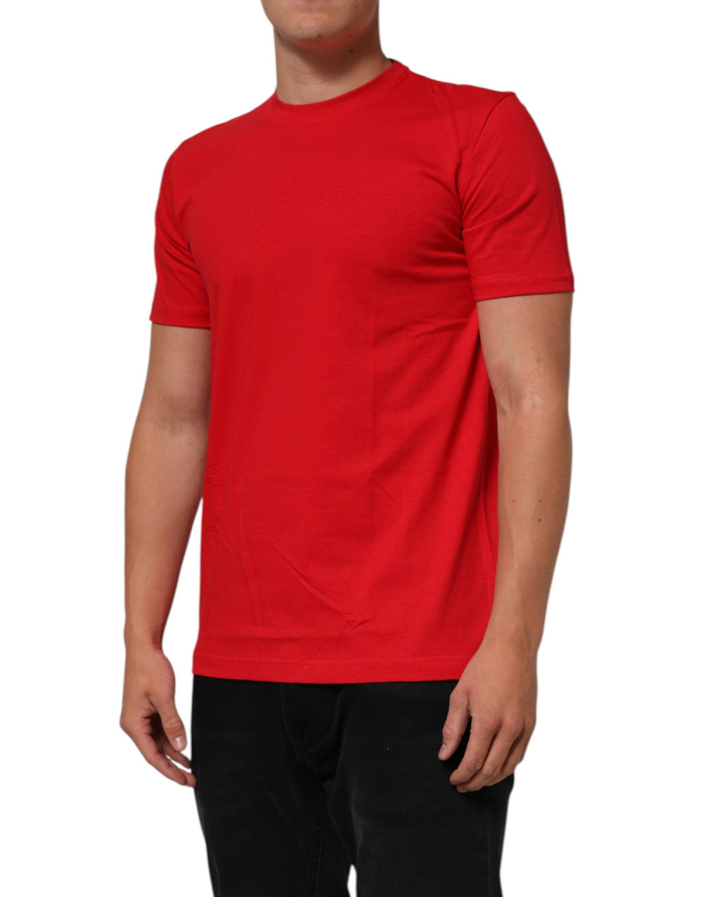 Dolce & Gabbana 100% Cotton Crew Neck T-shirt in Red