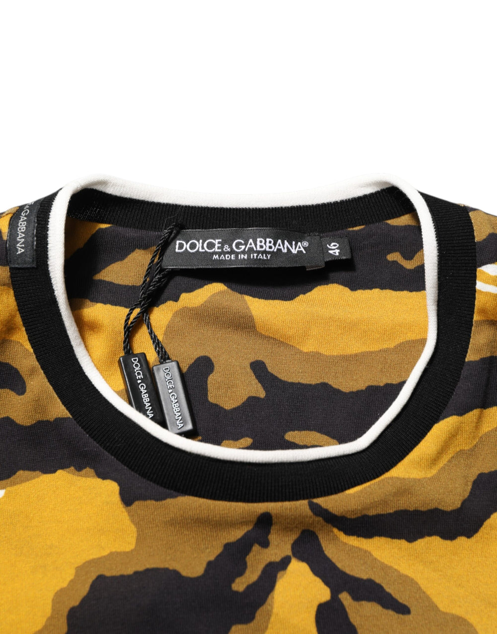 Dolce & Gabbana Multicolor Leopard Palm Leaf Cotton T-shirt