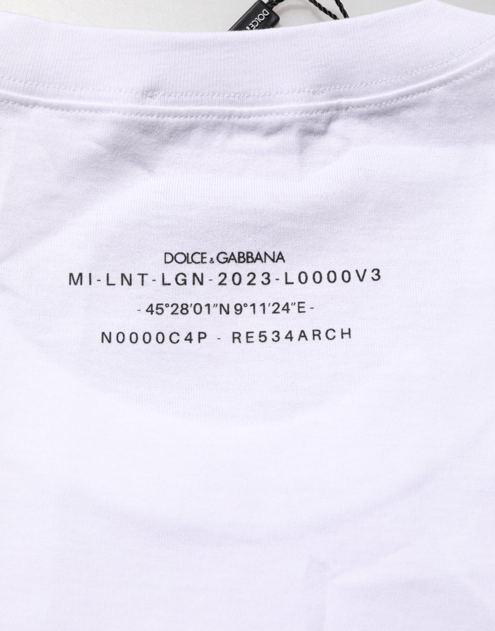 Dolce & Gabbana Αμάνικο T-shirt από 100% βαμβάκι με εμπριμέ σε Λευκό