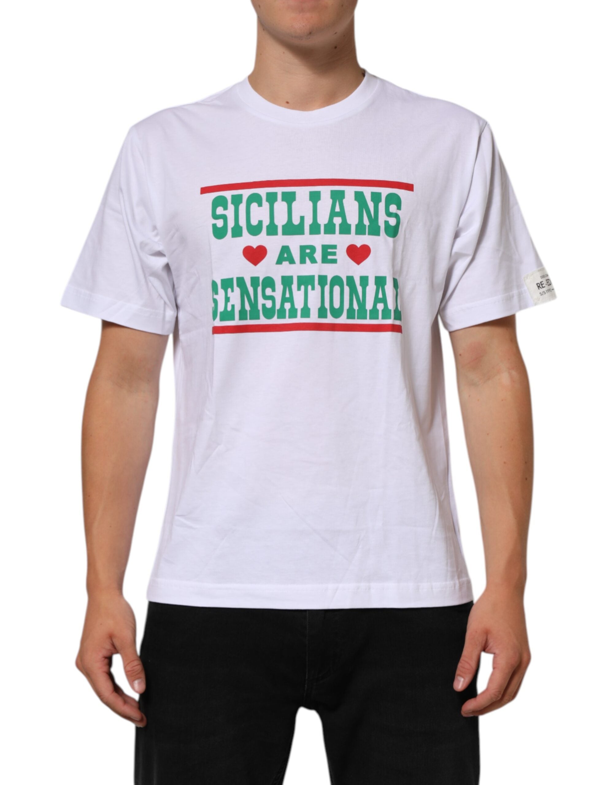 Dolce & Gabbana Graphic Print Cotton T-shirt in White