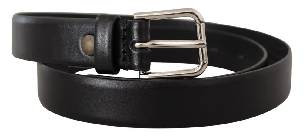 Dolce & Gabbana Calf Leather Belt in Black