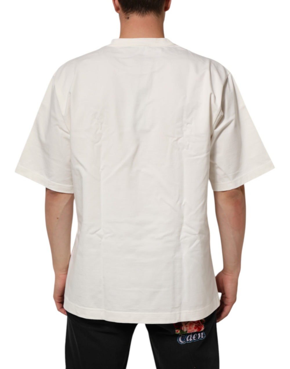 Dolce & Gabbana 100% Cotton Crew Neck T-shirt in White