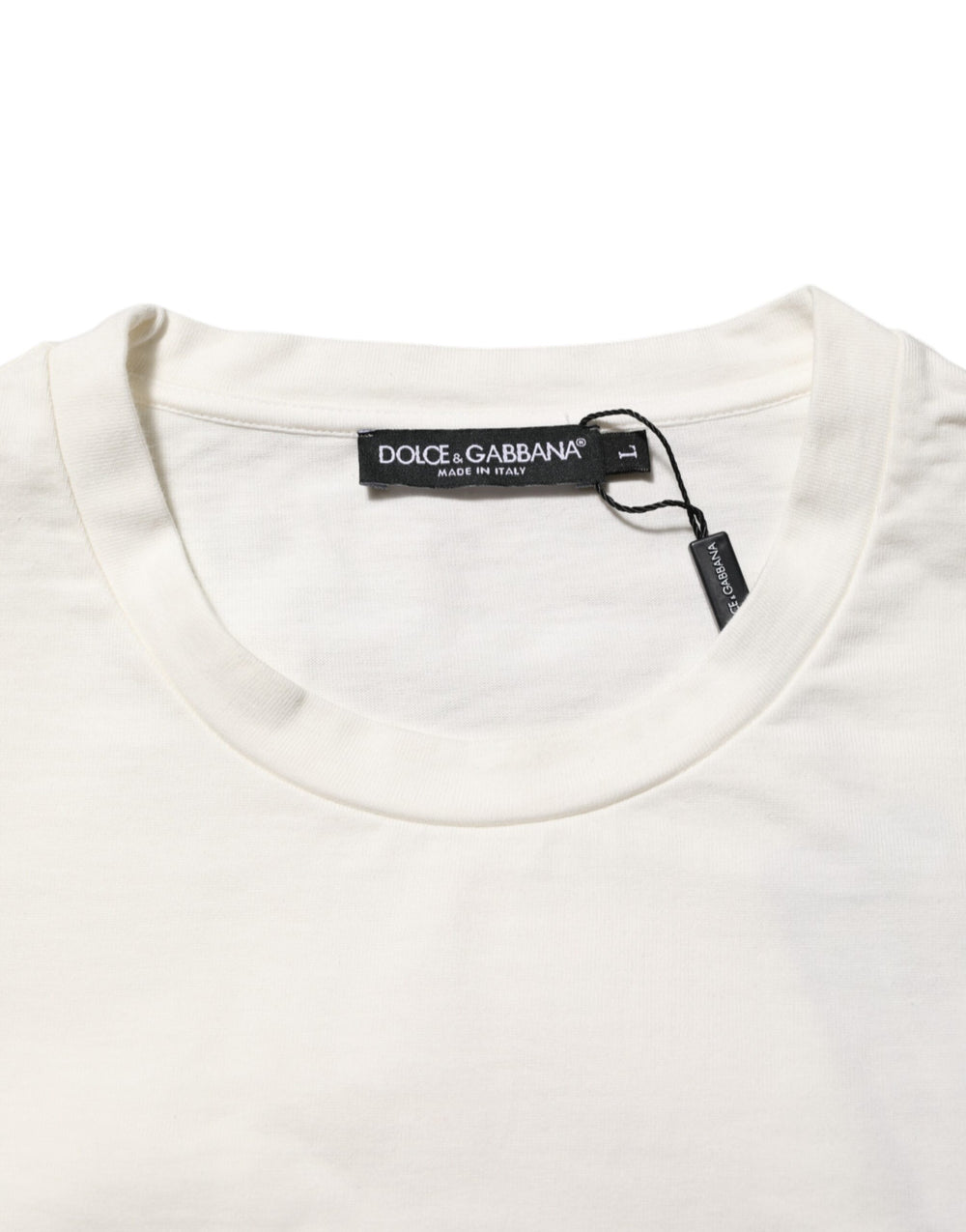 Dolce & Gabbana 100% Cotton Crew Neck T-shirt in White