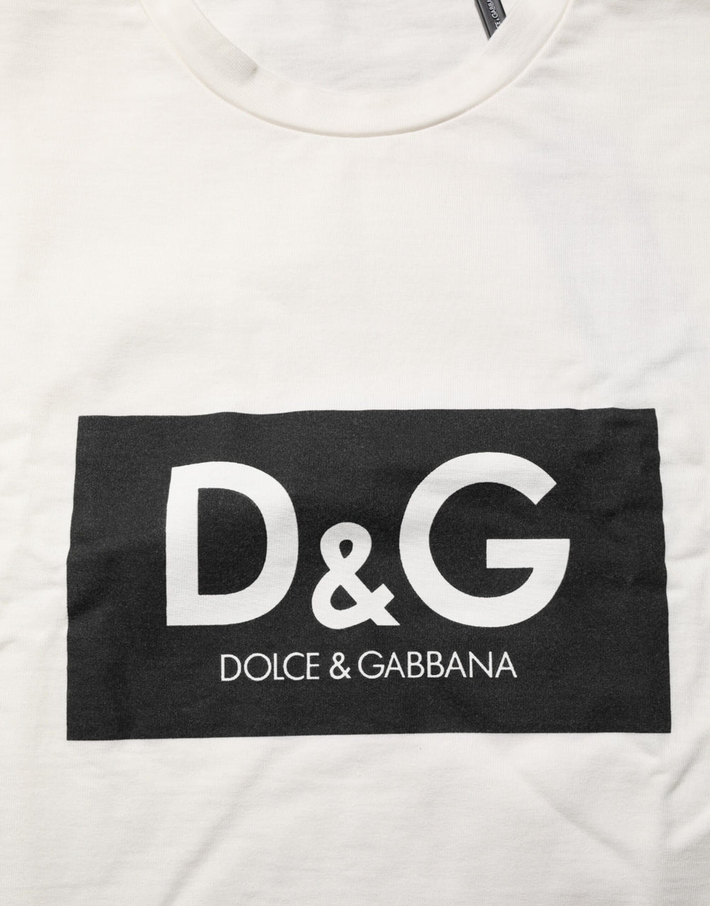 Dolce & Gabbana 100% Cotton Crew Neck T-shirt in White