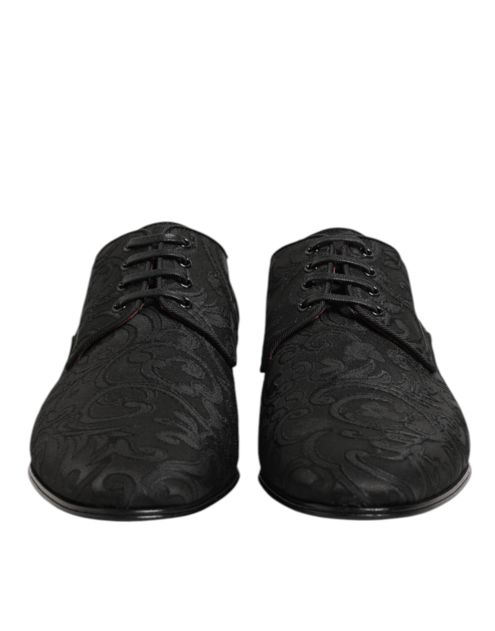 Dolce & Gabbana Brocade Lace-Up Derby Shoes in Black