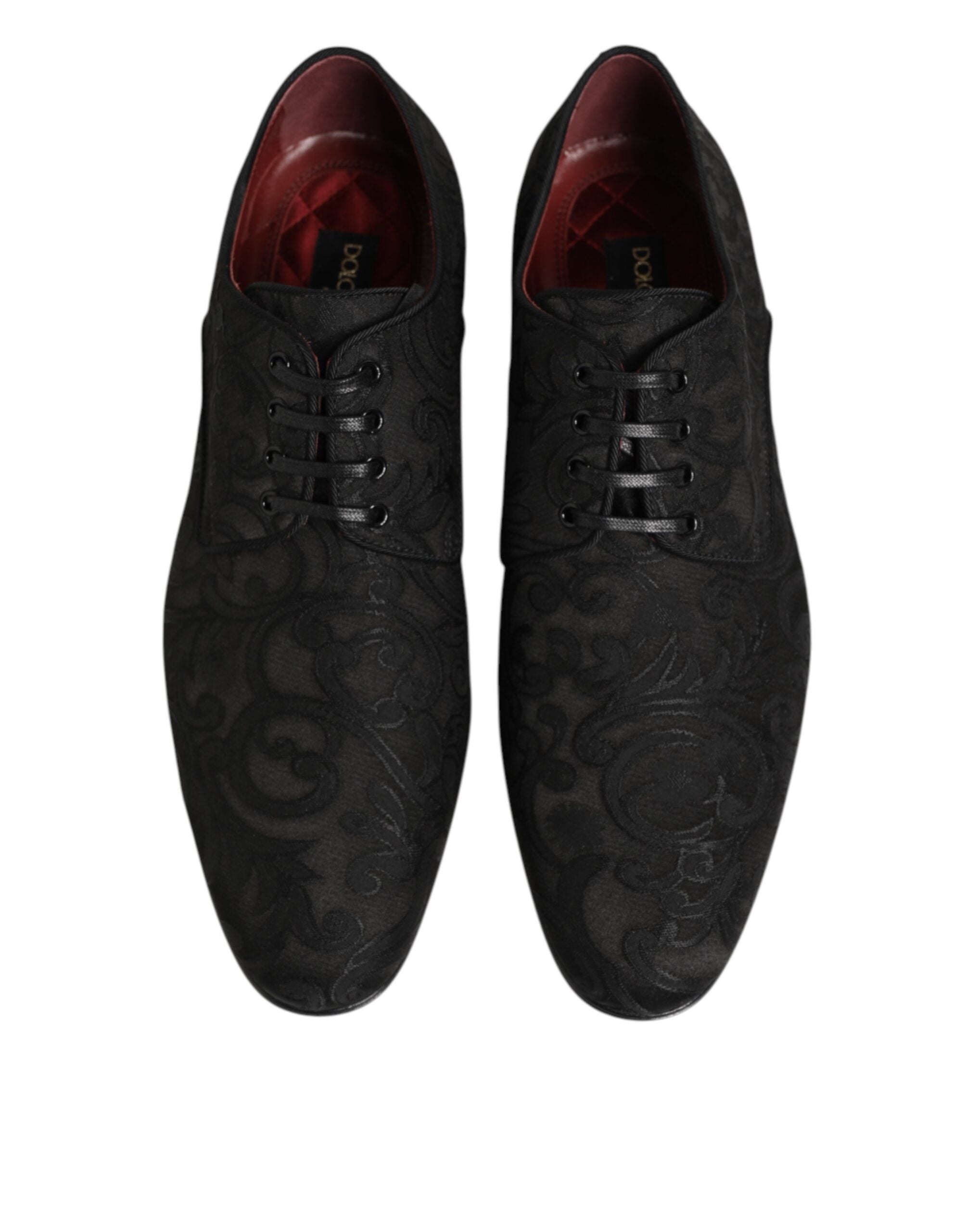 Dolce & Gabbana Brocade Lace-Up Derby Shoes in Black