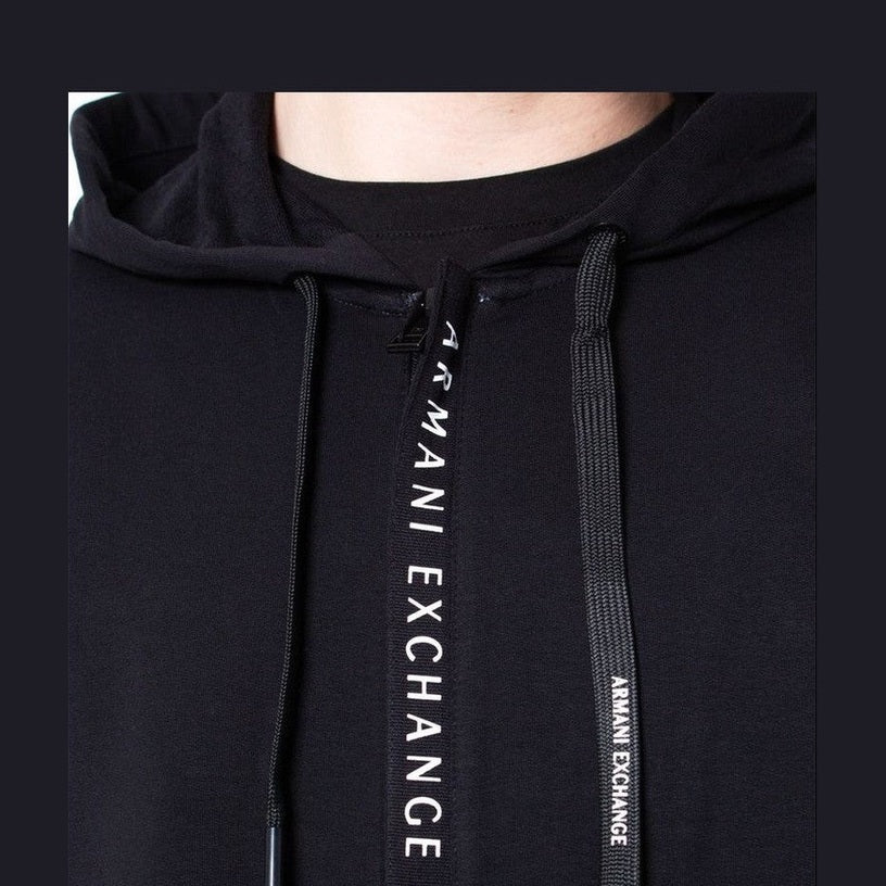 Armani Exchange Black Cotton Hoodie
