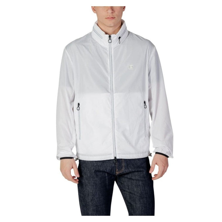 Armani Exchange White Polyester Men's Shell Jacket - Designer | Mens Edit