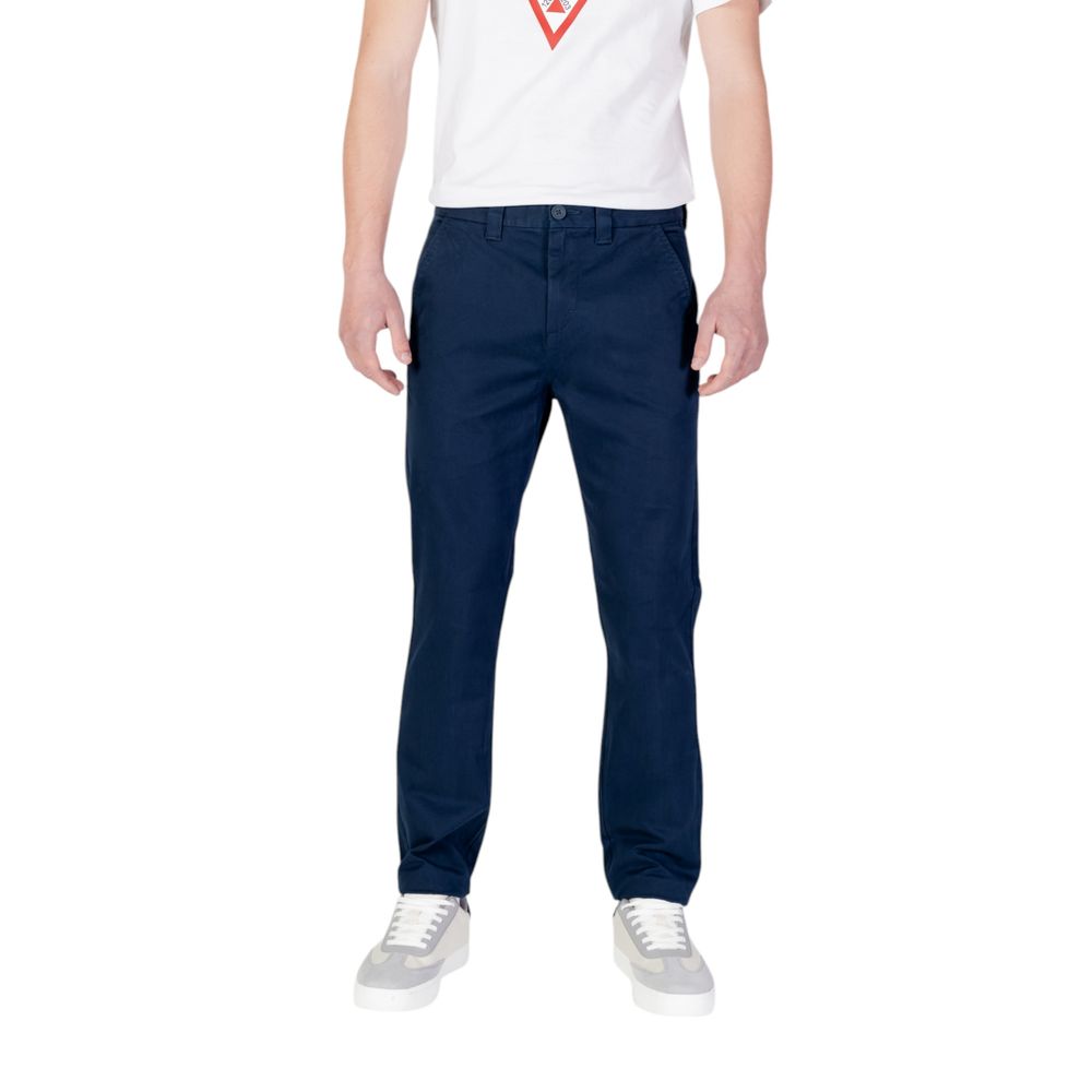 Tommy Hilfiger Βαμβακερό Παντελόνι Στενή Εφαρμογή Μπλε