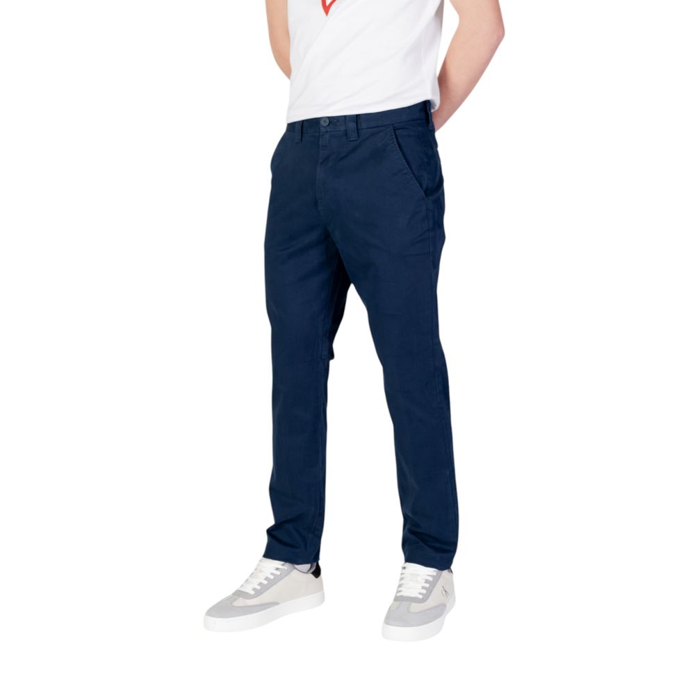 Tommy Hilfiger Βαμβακερό Παντελόνι Στενή Εφαρμογή Μπλε