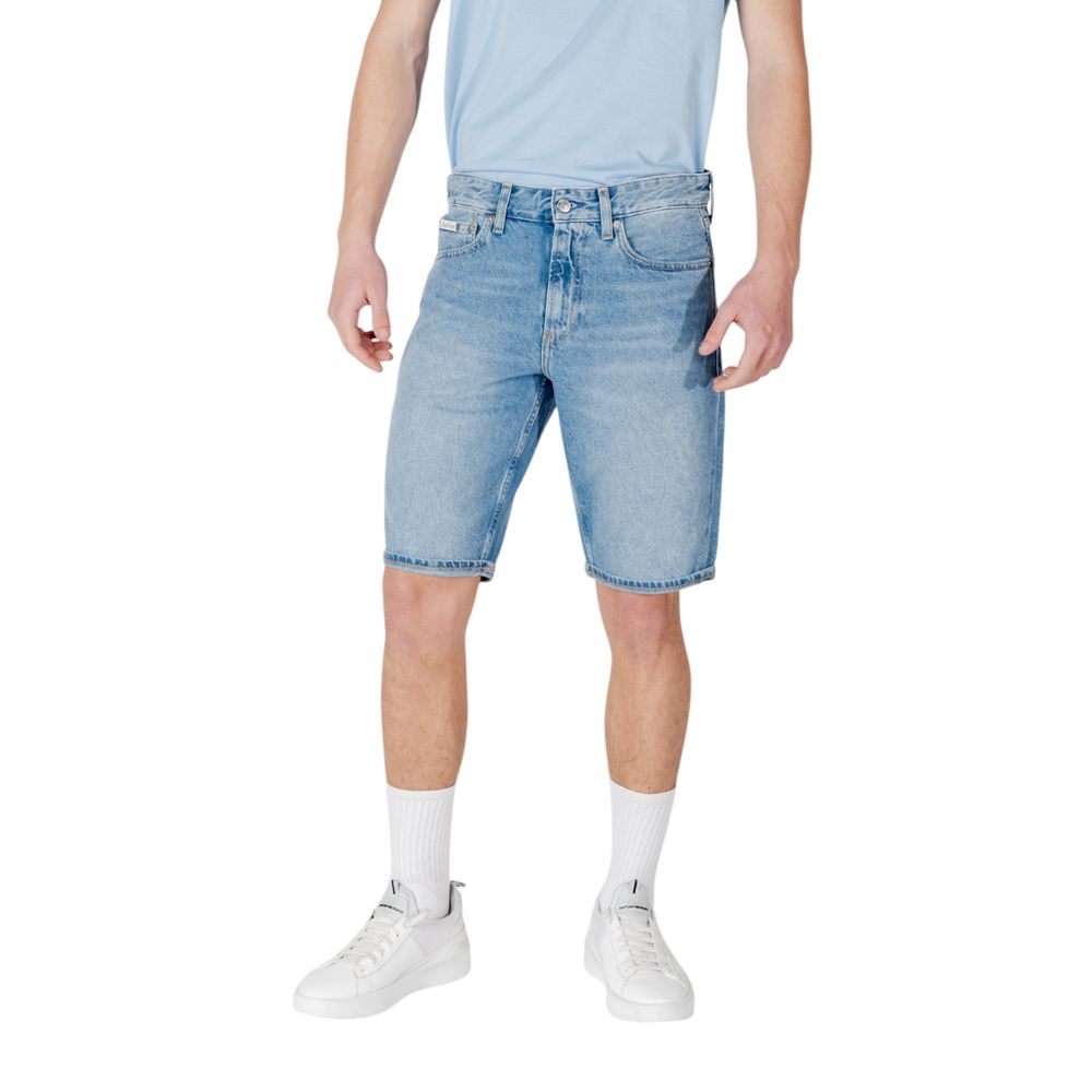 Calvin Klein Βαμβακερό Σορτς Μπερμούδα Μπλε