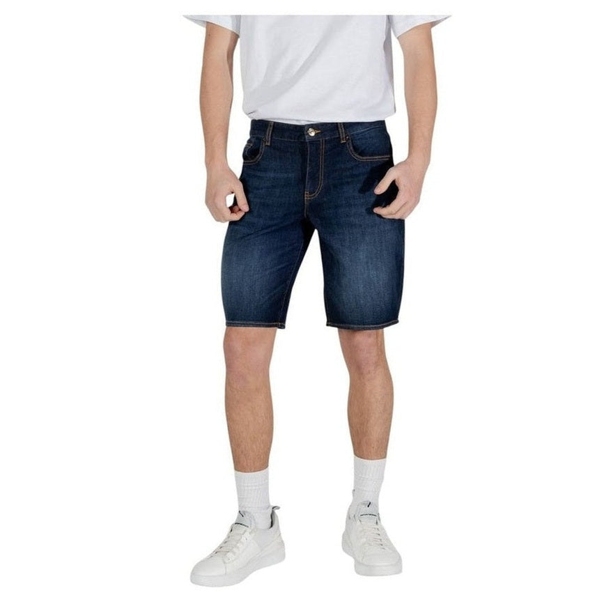Armani Exchange Blue Cotton Men's Bermuda Shorts Style 2 - Designer | Mens Edit