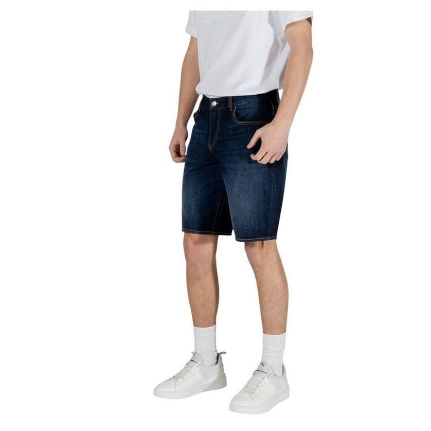 Armani Exchange Blue Cotton Bermuda Shorts